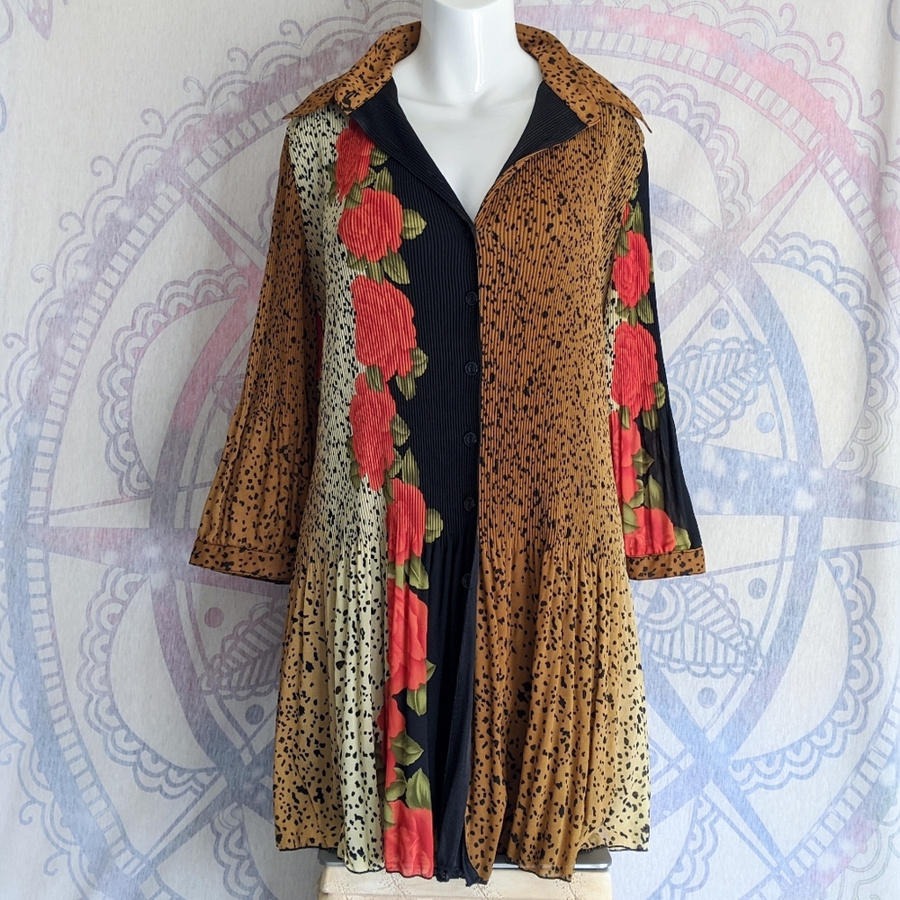 LINDI "Ocelot Rose" tunic - pleated, boutique